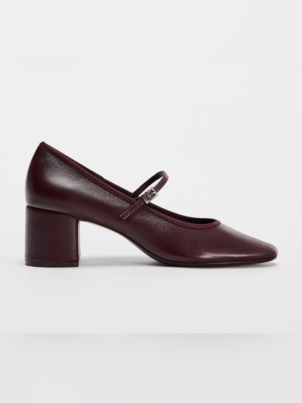 Zara Burgundy Red Heeled Strappy Mary Janes